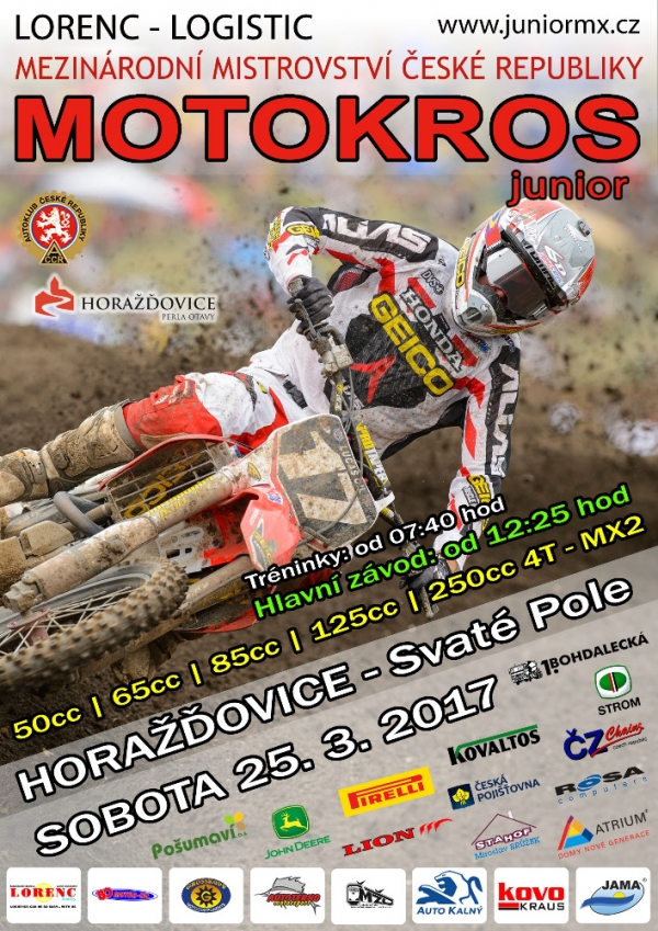 Pozvánka na MMČR Junior v motokrosu, Horažďovice 25.3.2017